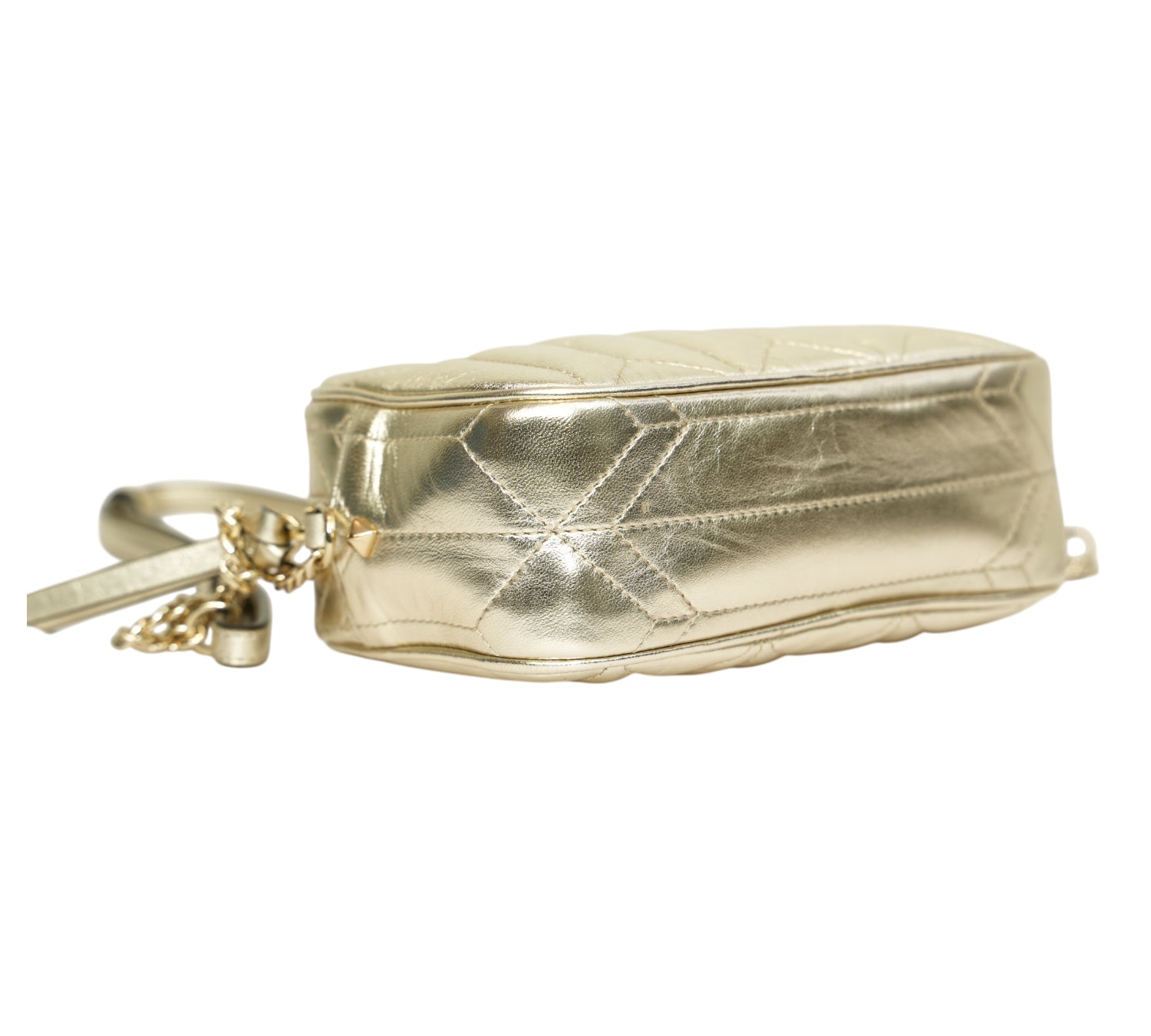 Light Gold Avenue Quilted Leather Camera Bag