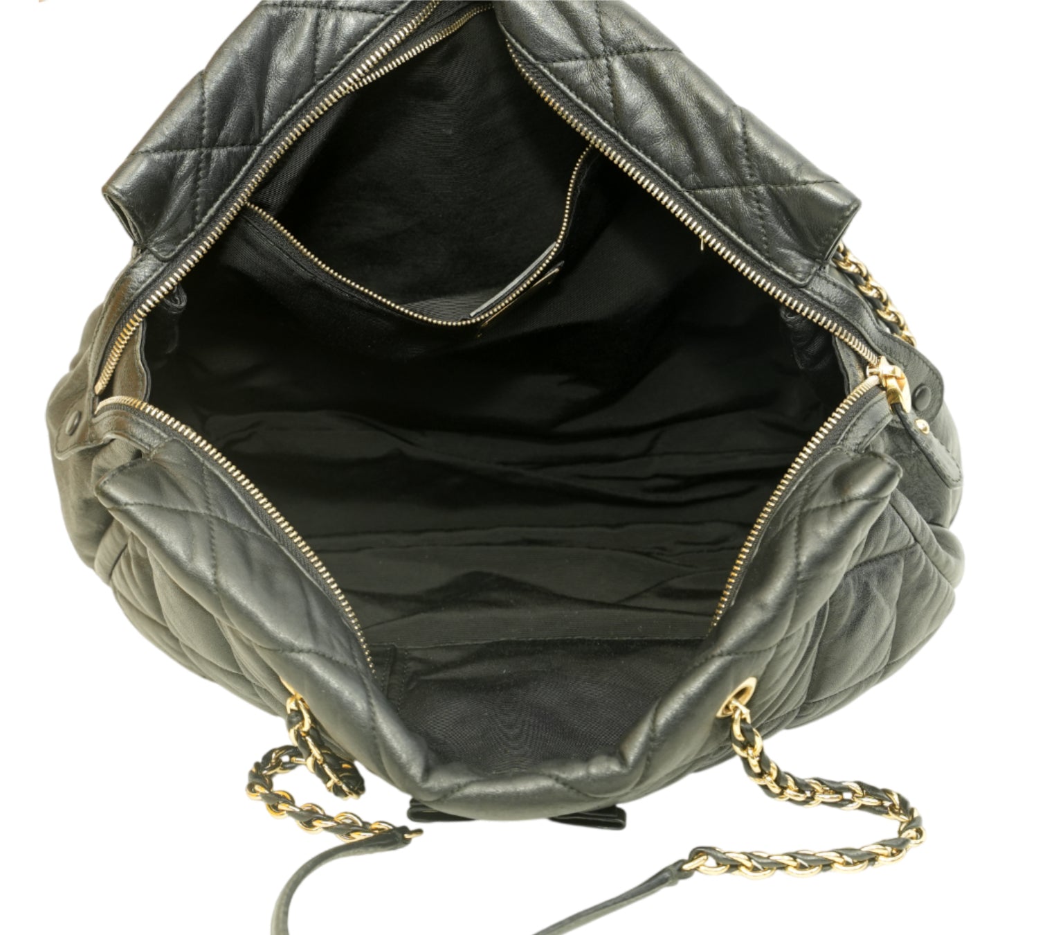 Black Ginette Quilted Vara Bow Chain Shoulder Bag