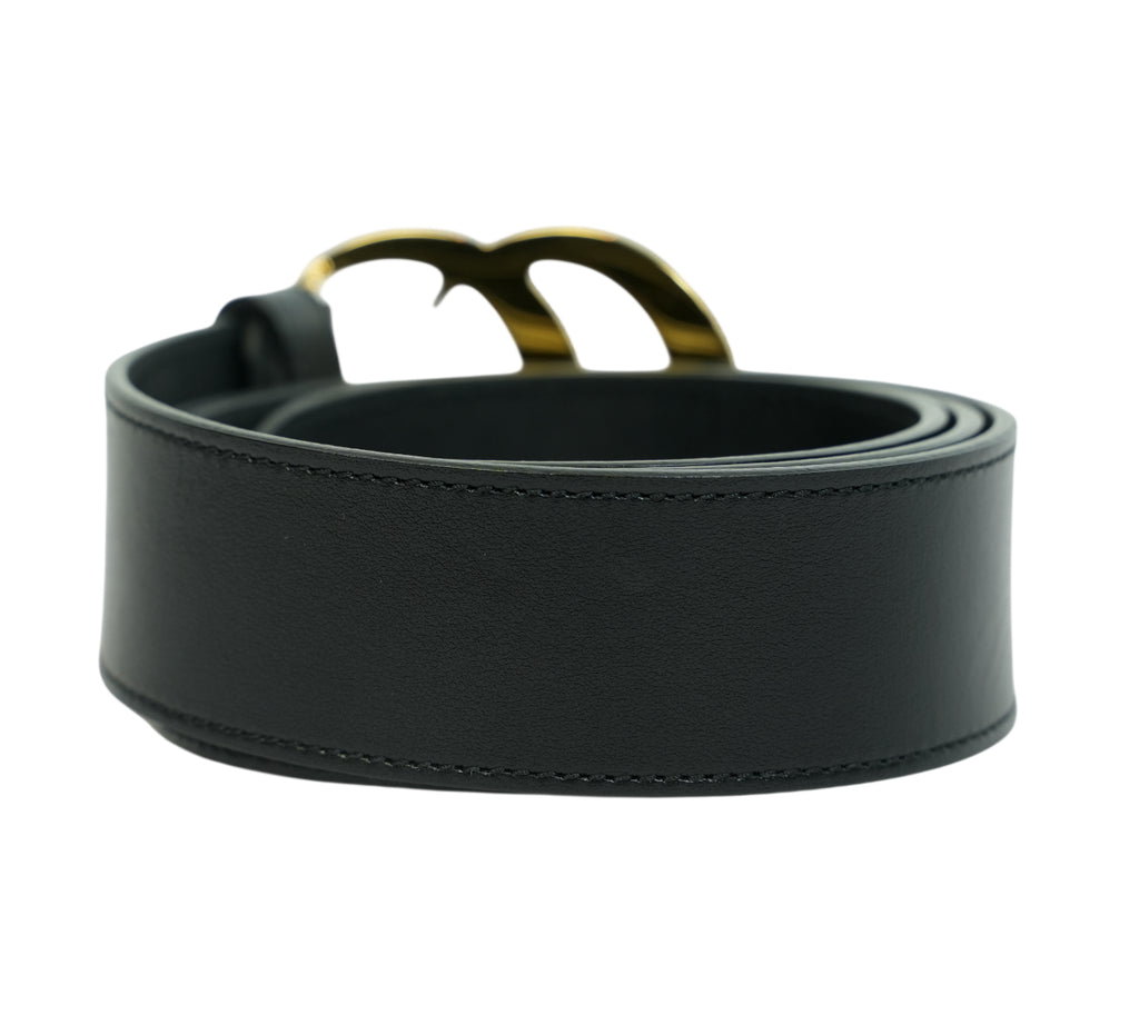 GG Marmont Black Leather Belt Size - 90 Cm