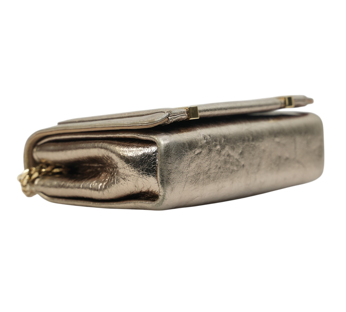 Jimmy Choo Metallic Gold Leather Ava Crossbody Bag