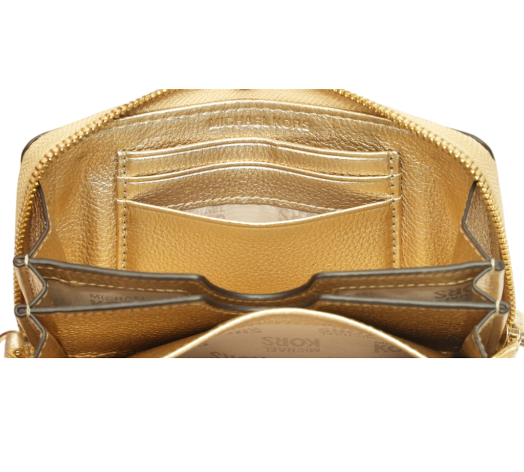 Pale Gold Fulton Zip-Around Leather Wallet