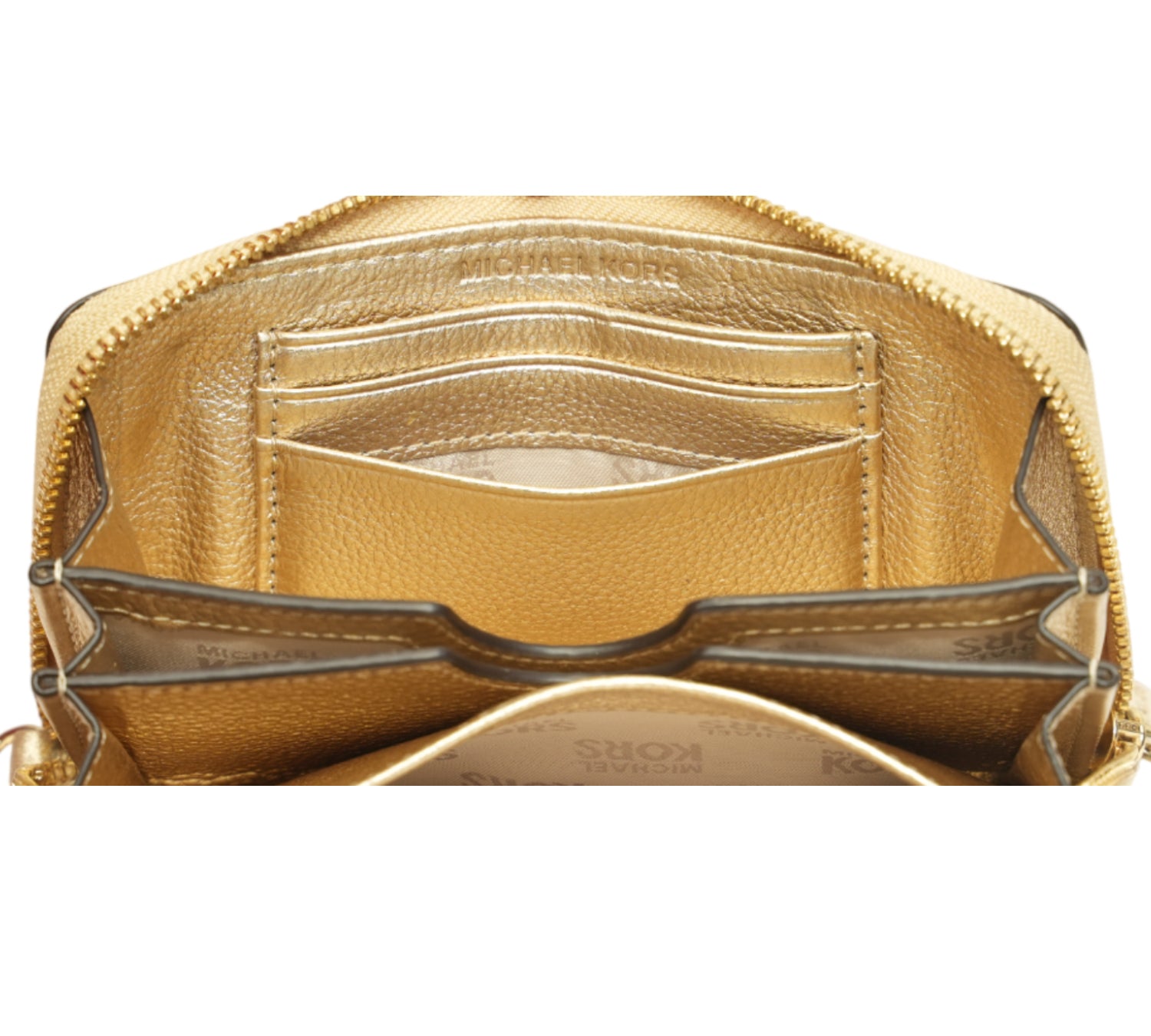 Pale Gold Fulton Zip-Around Leather Wallet