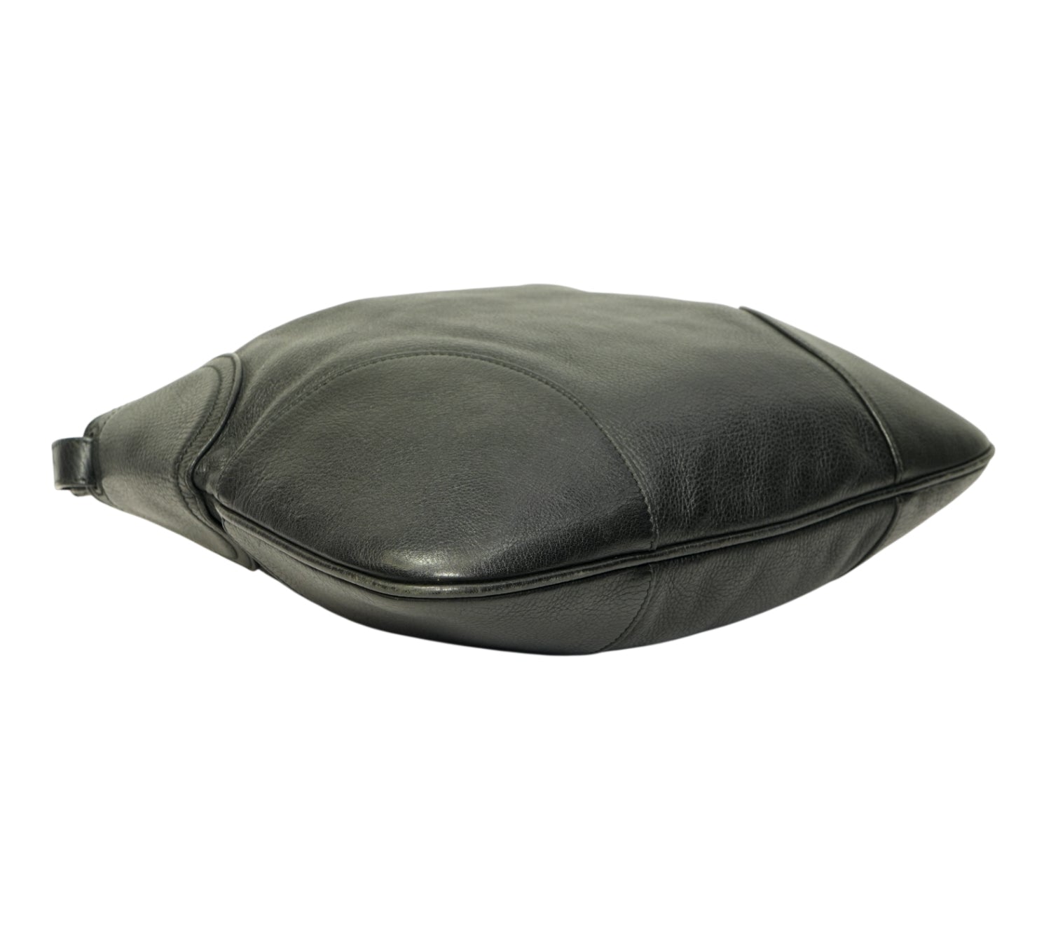 Black Gancini Pebbled Leather Hobo Bag