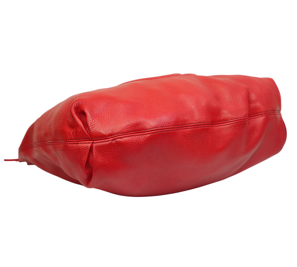 Red Soho Leather Large Hobo Bag
