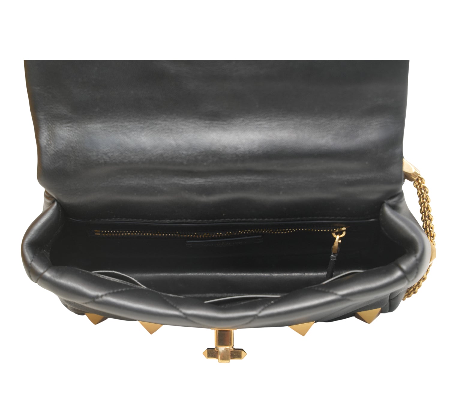 Black Garavani Medium Roman Stud Quilted Leather Shoulder Bag