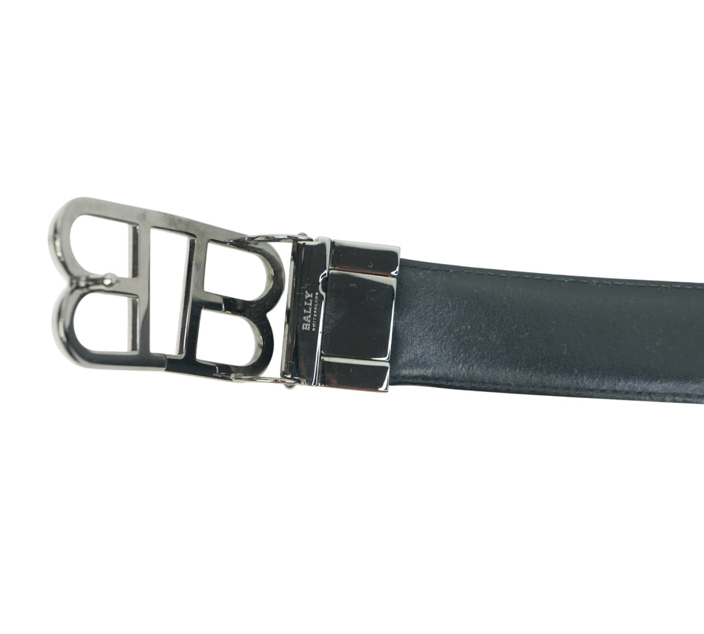 Mirror B Buckle Reversible Leather Belt Size - 80 Cm