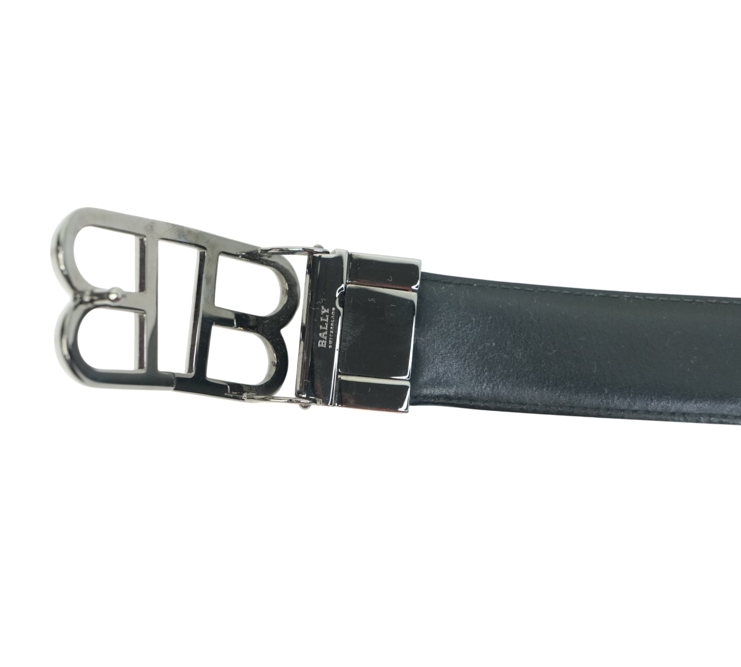 Bally  Mirror B Buckle Reversible Leather Belt Size - 80 Cm