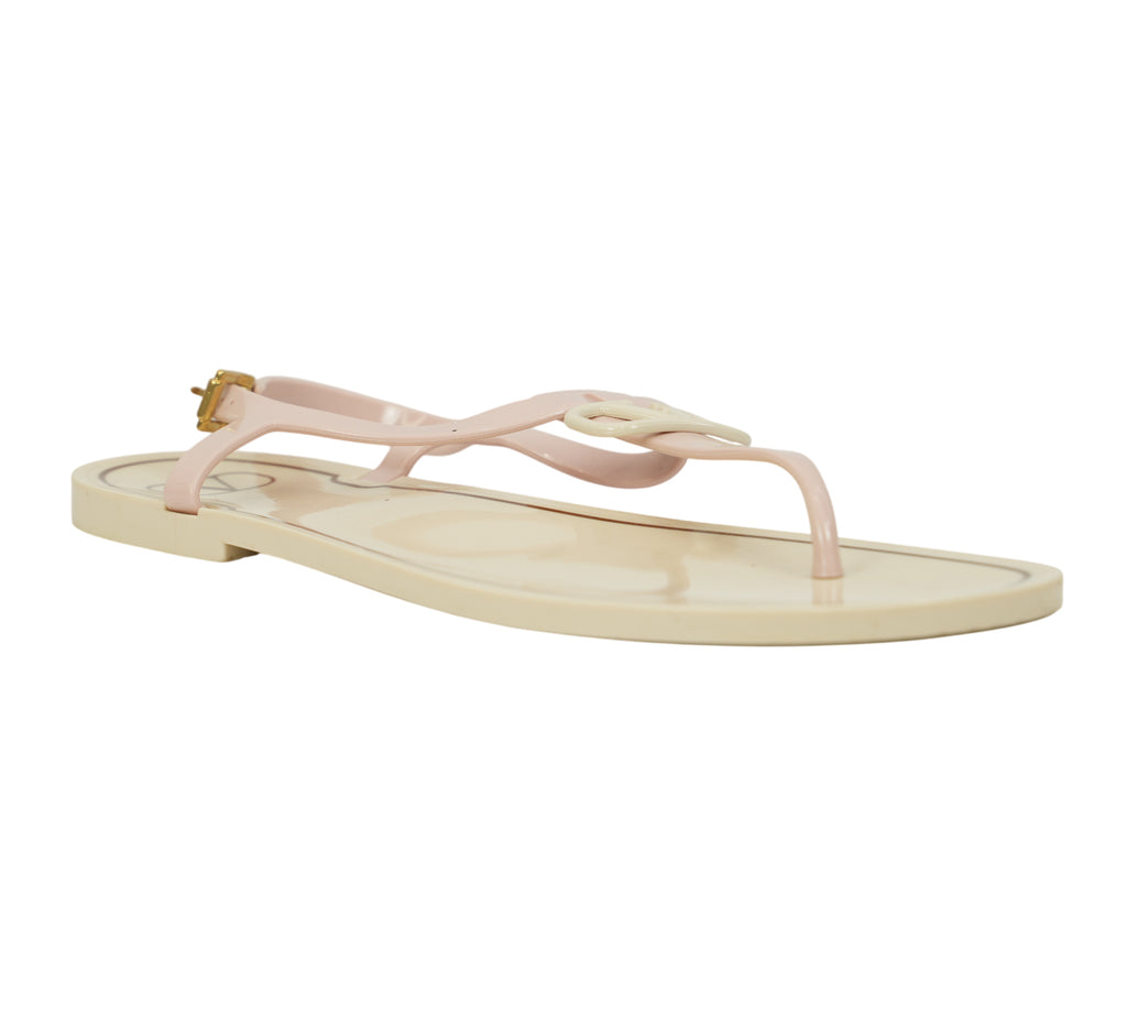 Garavani VLogo Rubber T-Strap Thong Jelly Sandals Size 40 - Eur