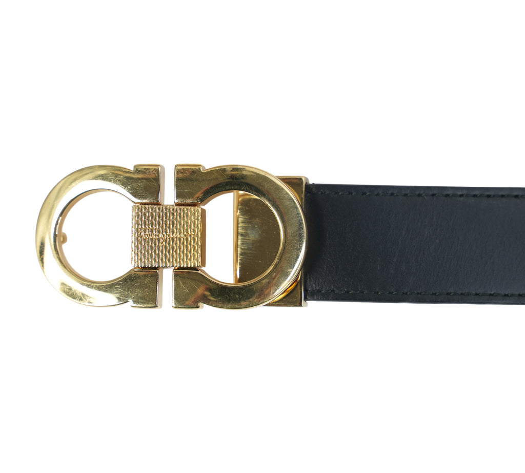 Black Reversible & Adjustable Gancini Belt Size - 95 Cm