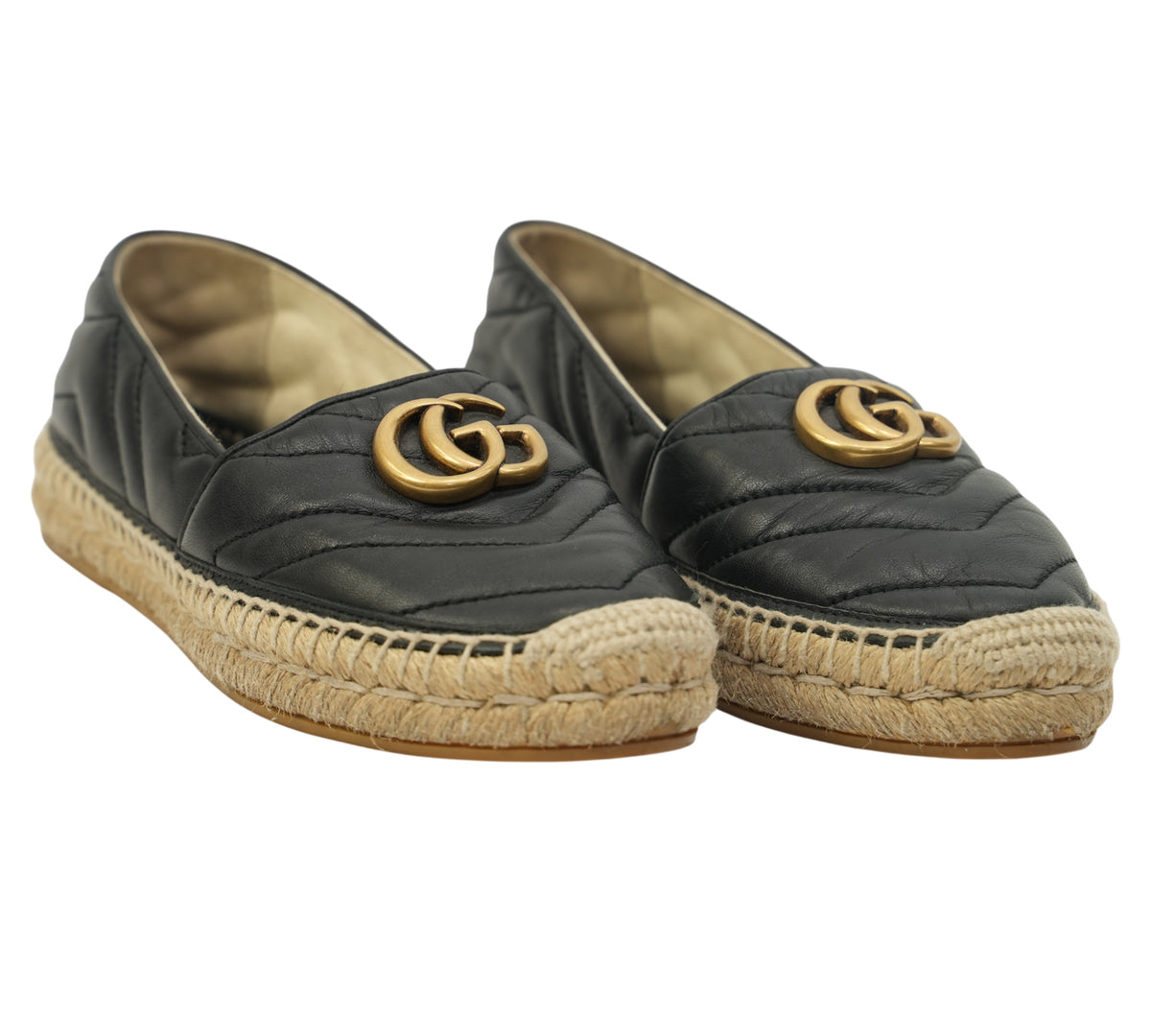Gucci   Double G Matelassé Leather Espadrilles Size 35 - Eur