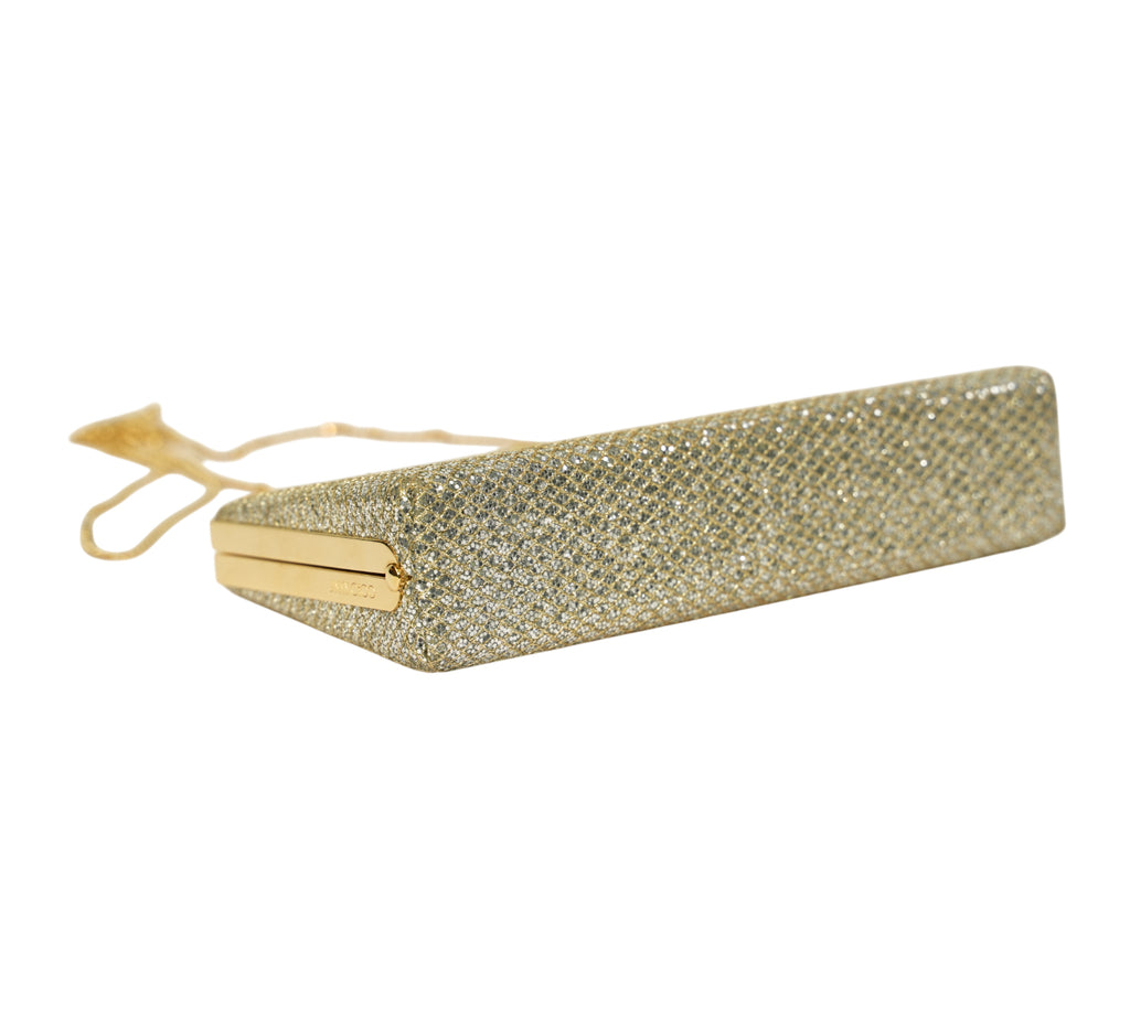 Champagne Celeste Coarse Glitter Clutch