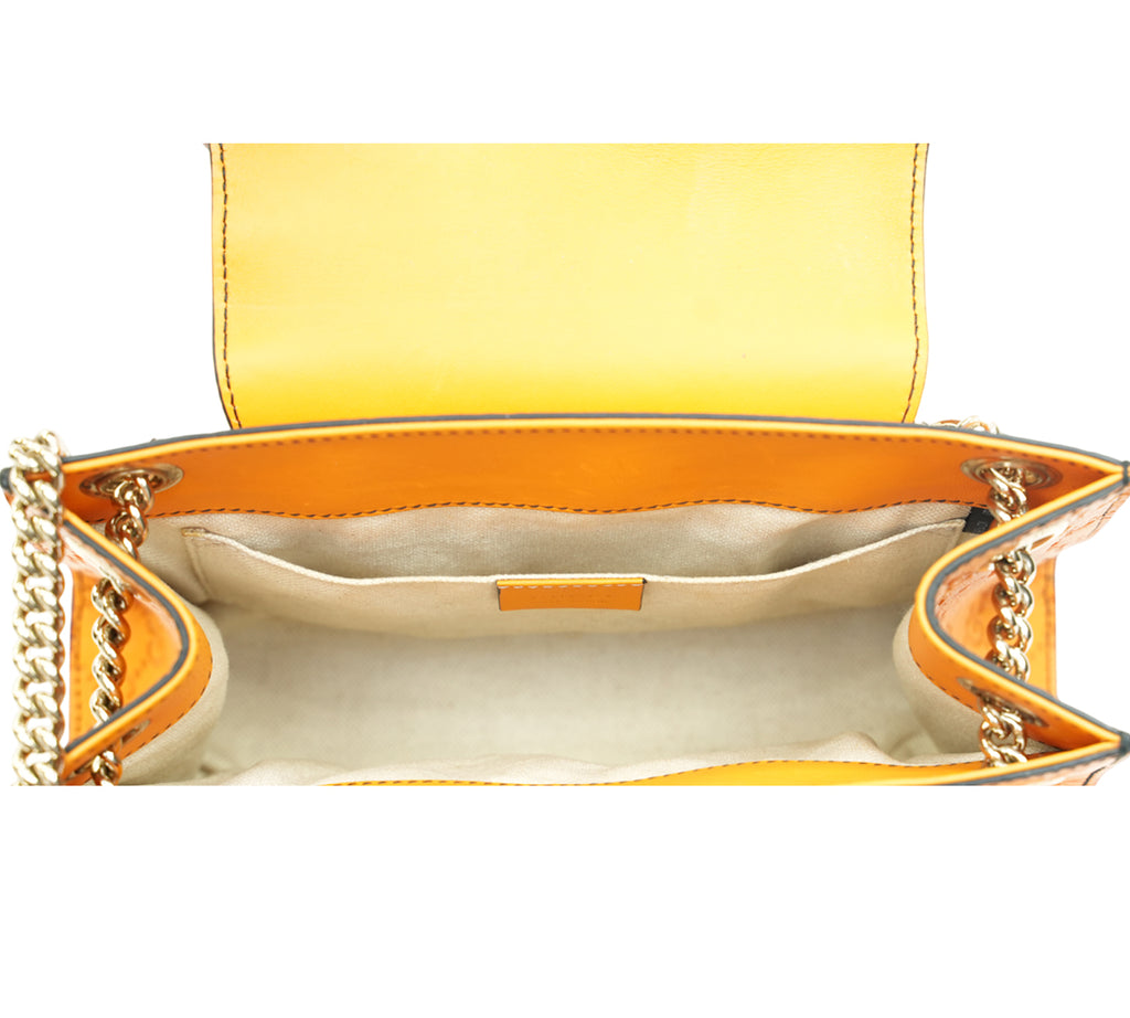 Orange Guccissima Emily Chain Flap Shoulder Bag