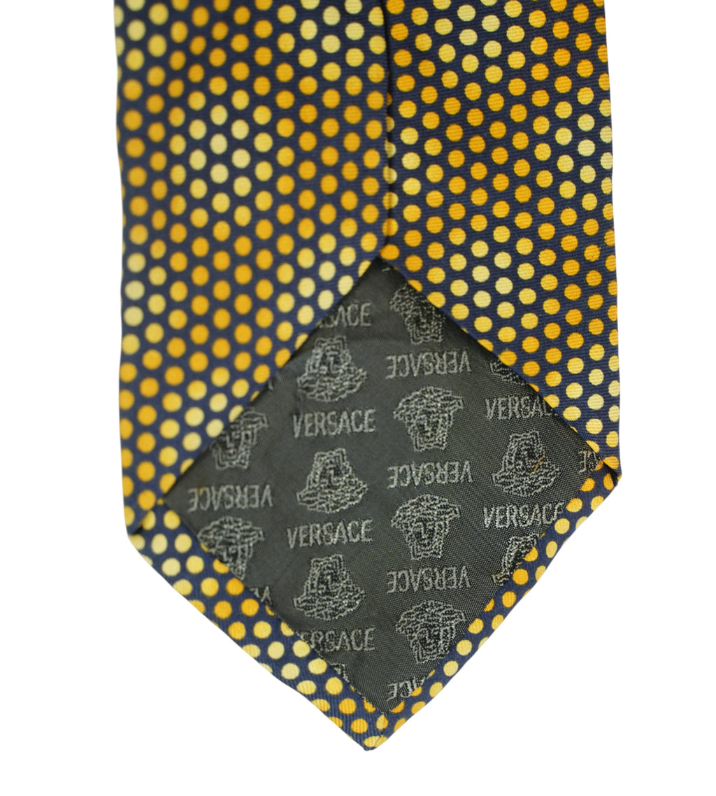 Vintage Yellow Geometric Pattern Silk Jacquard Tie