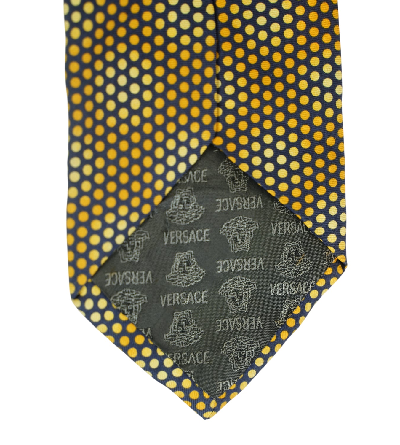 Vintage Yellow Geometric Pattern Silk Jacquard Tie