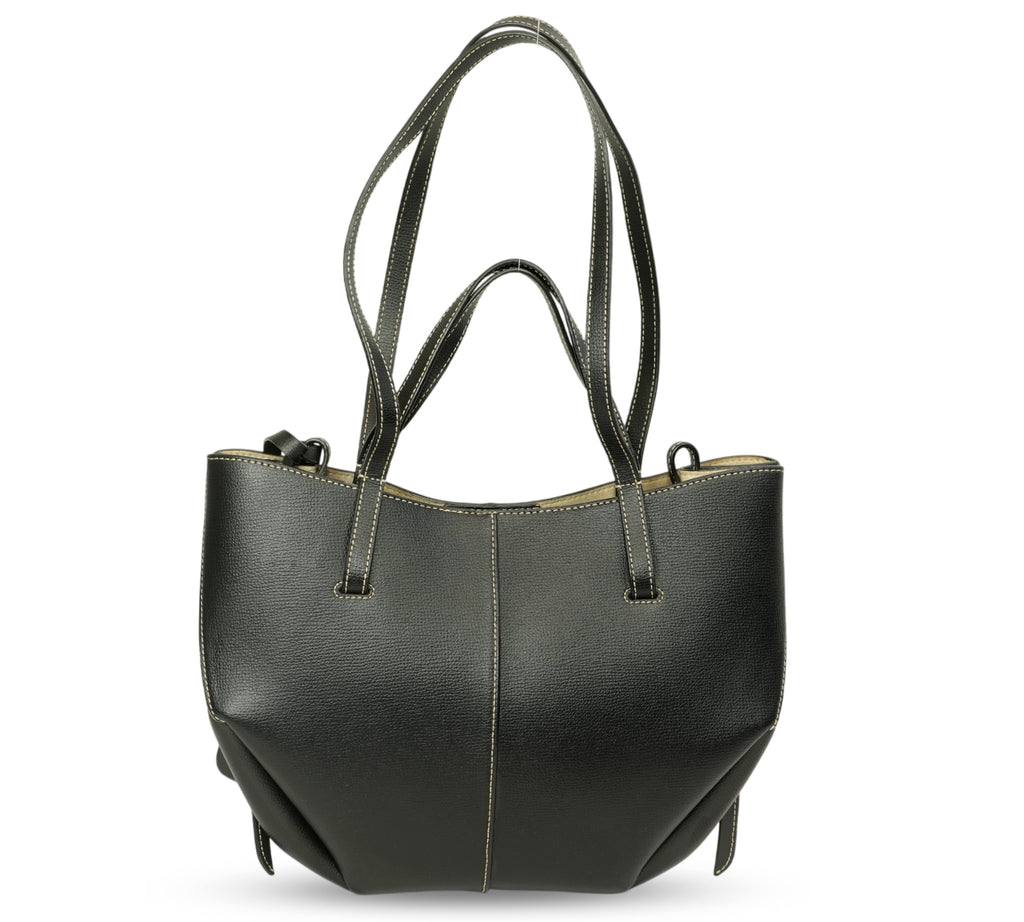 Cyme Small Edition Textured Black Ecru Bag