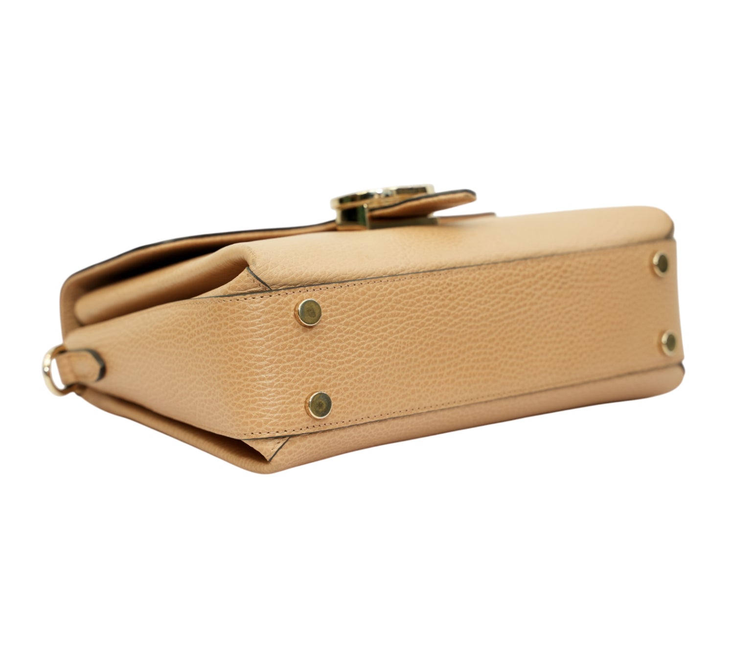 Camelia Beige Dollar Calfskin Interlocking G Top Handle Bag