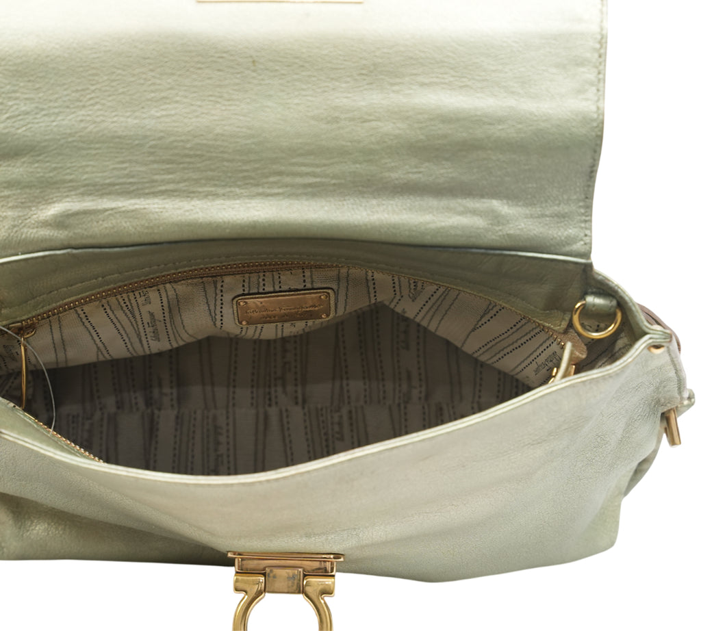Metallic Grained Calfskin Medium Sofia Satchel
