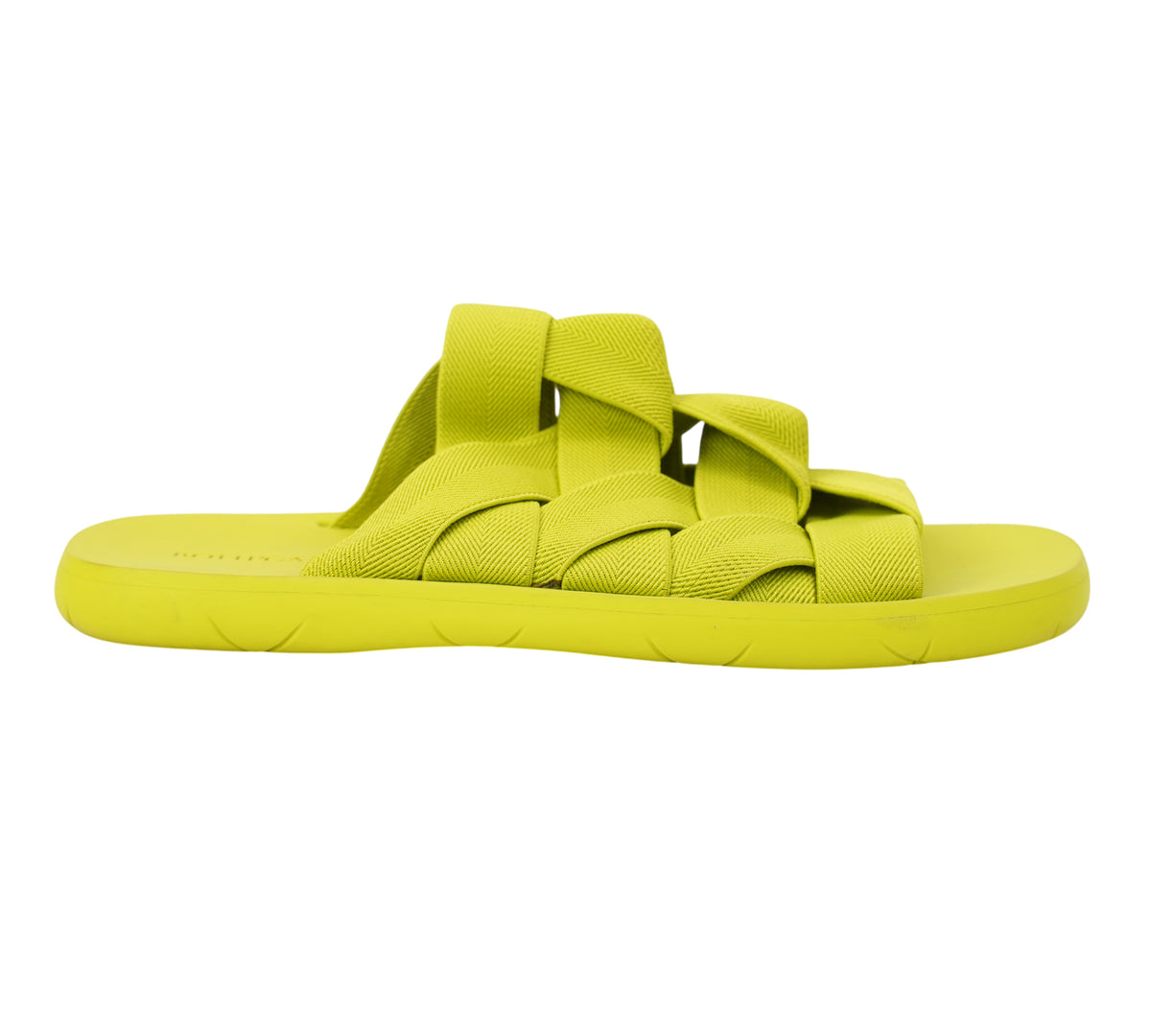 Bottega Veneta  Kiwi Intrecciato Elastic Plat Slides Size 41 - Eur
