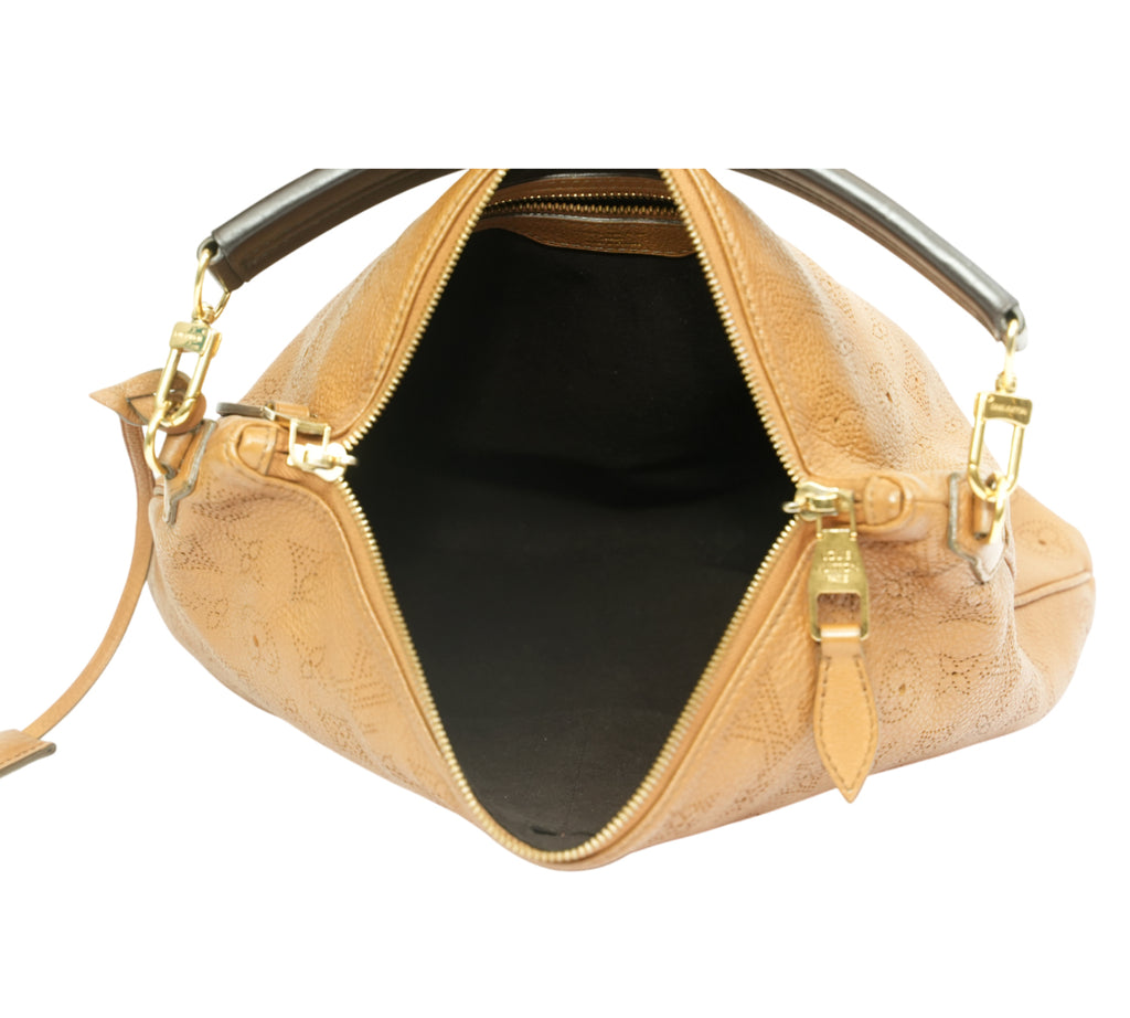 Caramel Monogram Mahina Leather Selene MM Bag