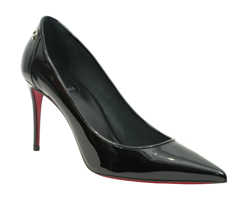 Black Patent Miss Z Pointed-Toe Pumps Size 38 - Eur