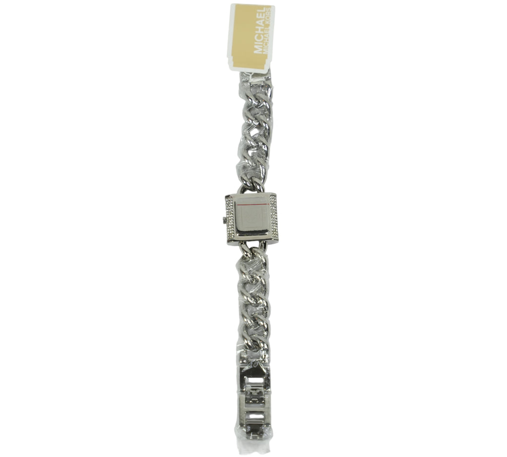 Mini Lock Pavé Silver-Tone Chain Watch