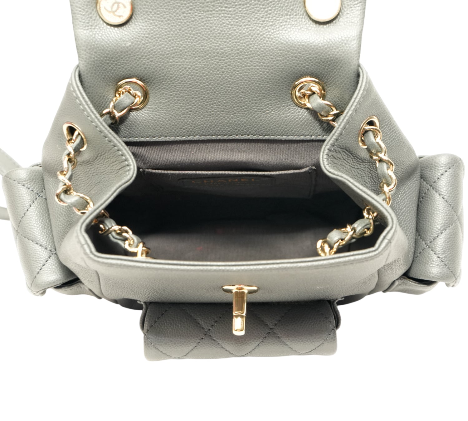 Chanel   Quilted Caviar Small/Medium Cargo Duma Backpack