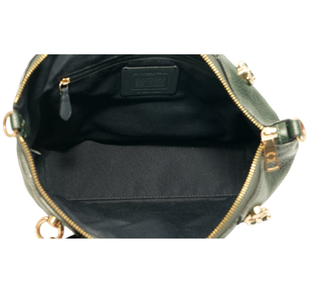 Rich Green Pebble Leather Kacey Satchel