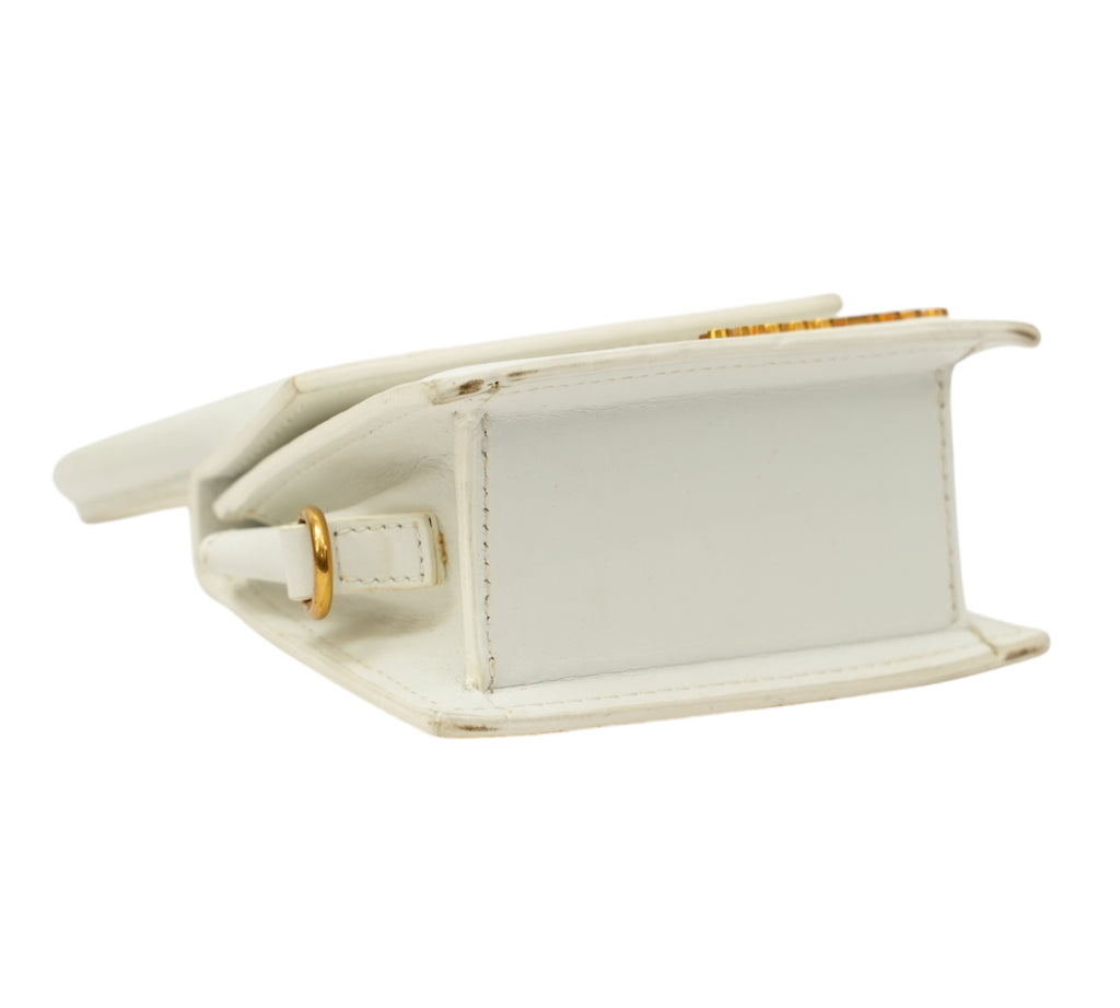 White Le Chiquito Mini Leather Top Handle Bag
