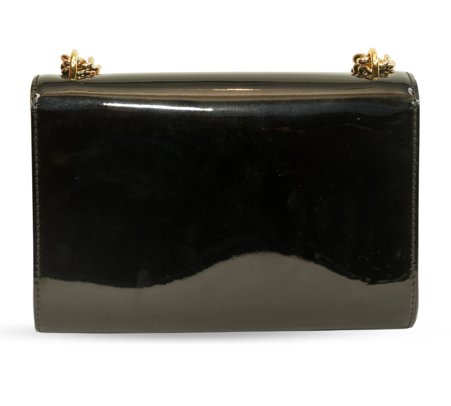 Glossy Black Patent Chain Louise Bag