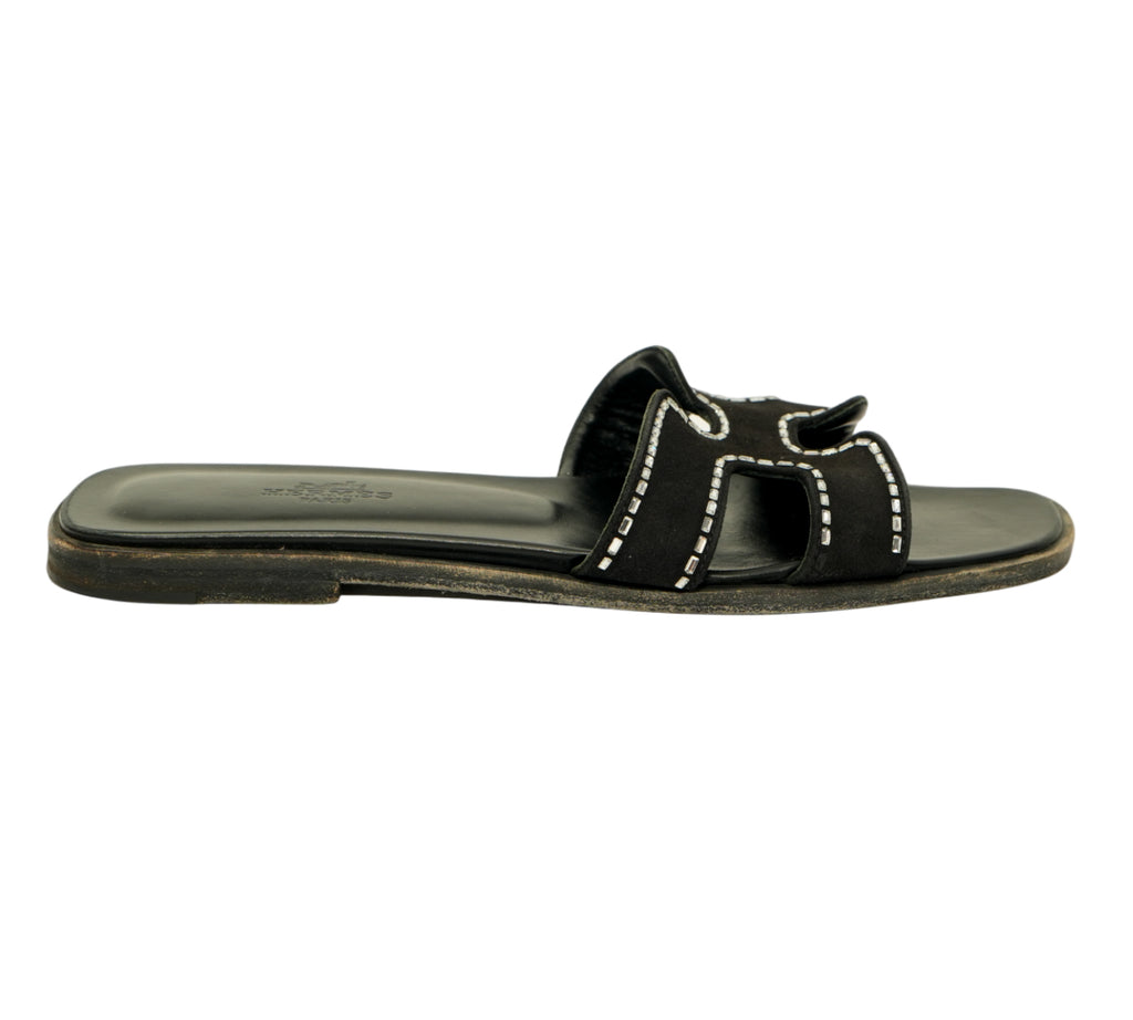 Noir Oran Sandal Size 37 - Eur