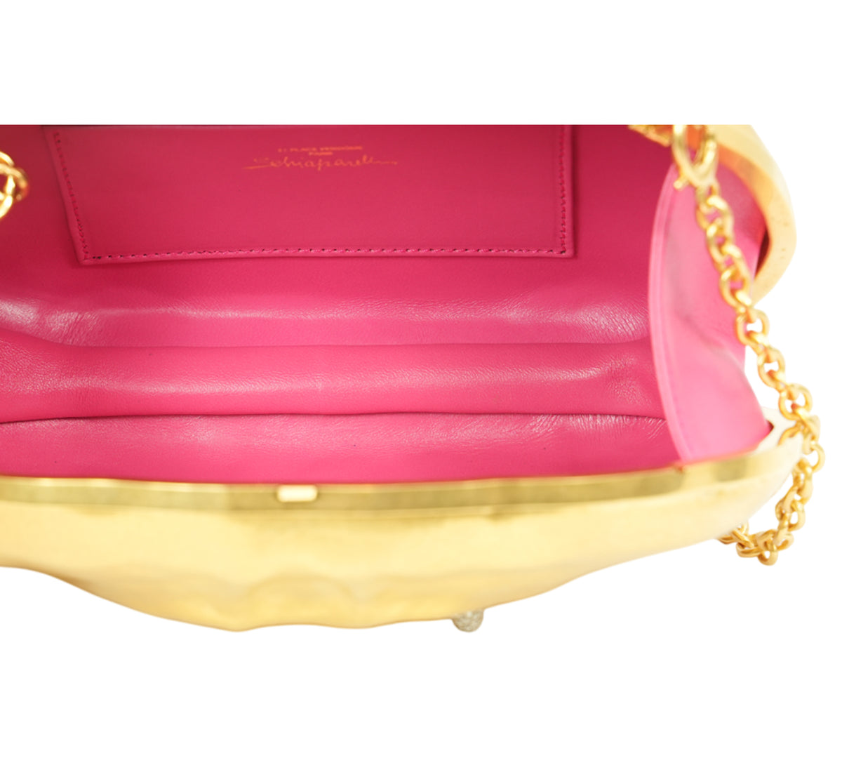Schiaparelli Golden Pierced Lips Bijoux Clutch