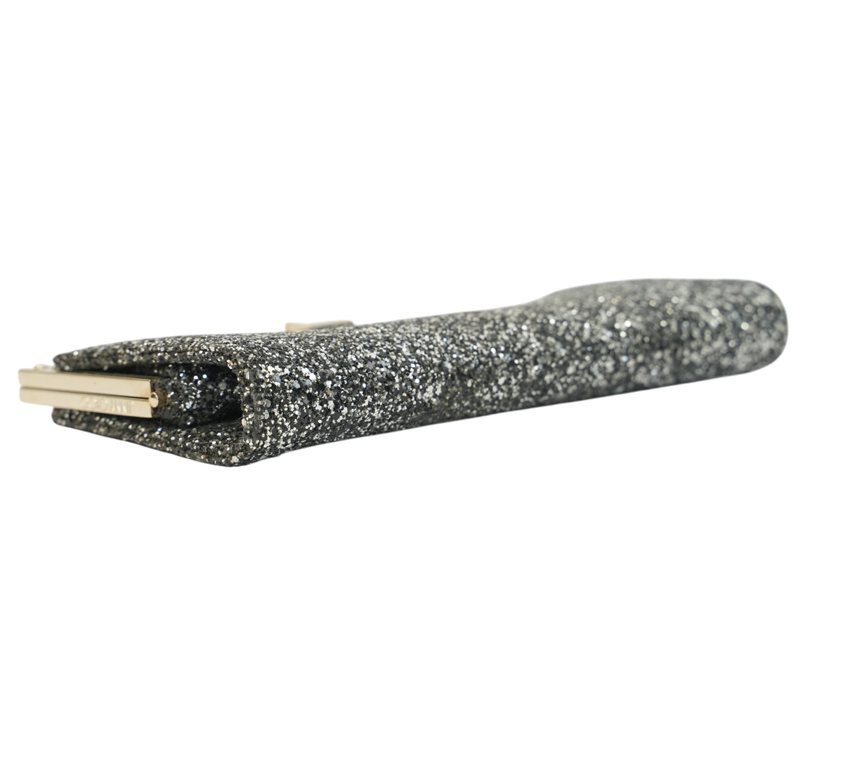 Jimmy Choo Milla Coarse Glitter Clutch Bag.