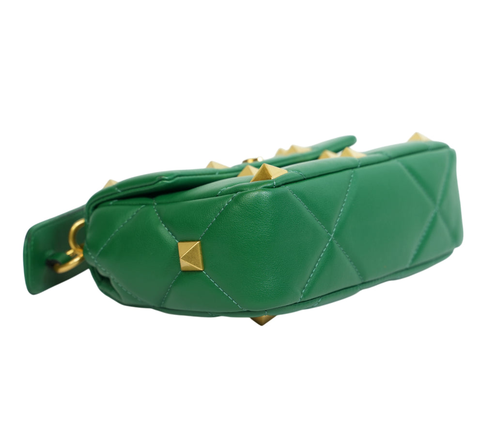 Jungle Green Small Roman Stud Top Handle Bag