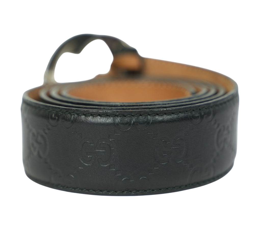 Black Guccissima Interlocking G Belt Size - 105 Cm