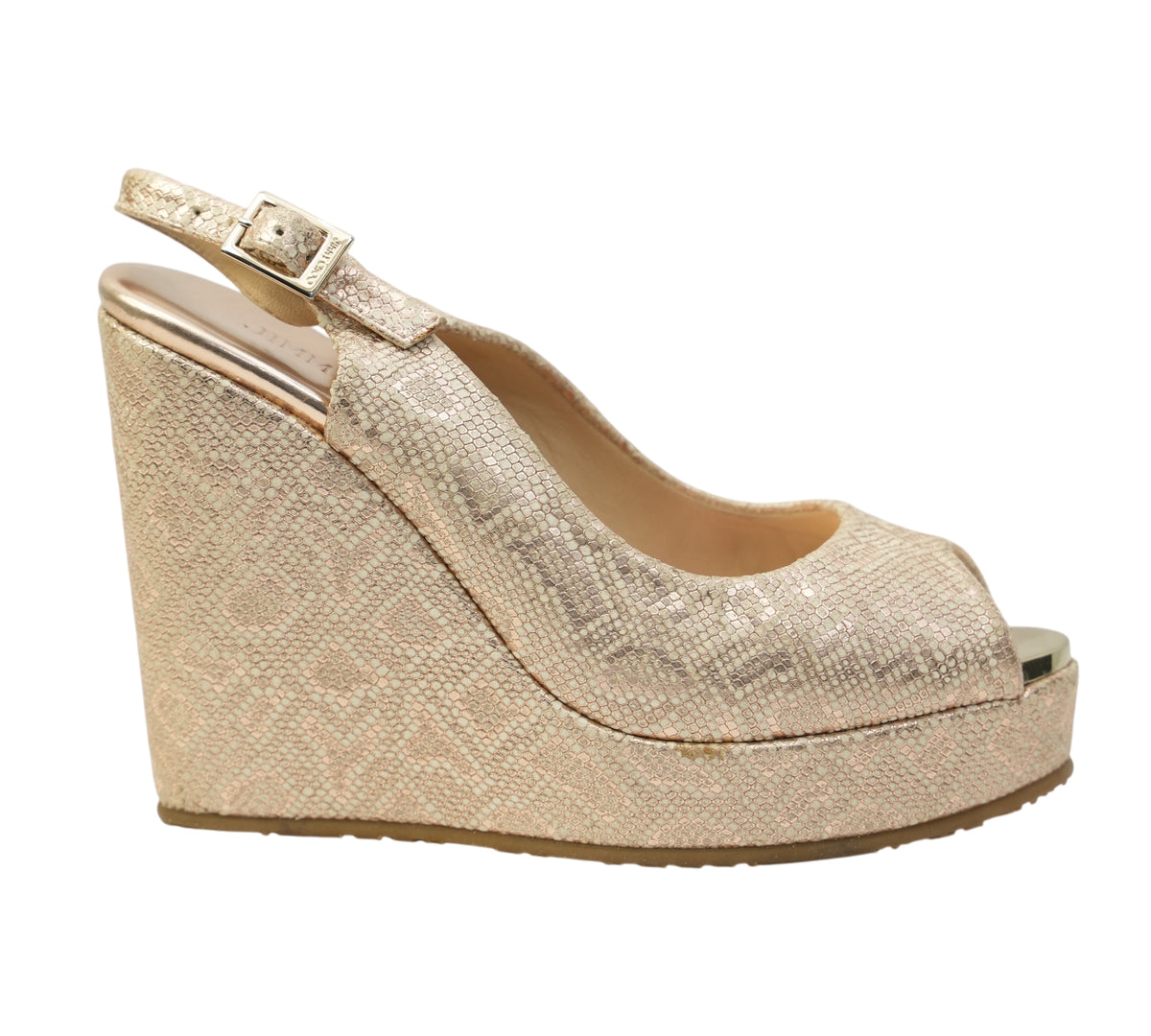 Jimmy Choo Nova Glitter Platform Slingback Sandals Size 35 - Eur