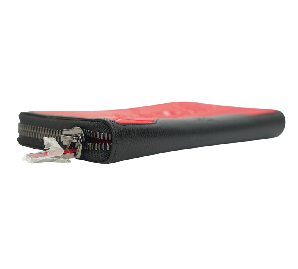 Black/Red Calf Leather & Rubber Panettone Wallet