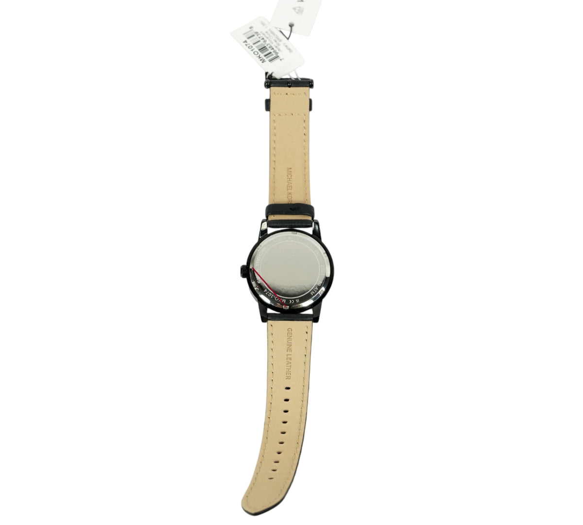 Michael Kors Oversized Hutton Black-Tone and Leather Watch