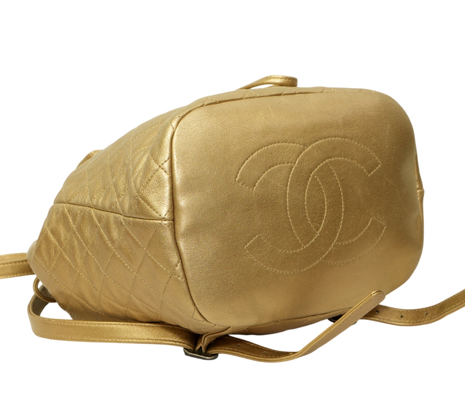 Chanel   Vintage Small Duma Gold Metallic Backpack