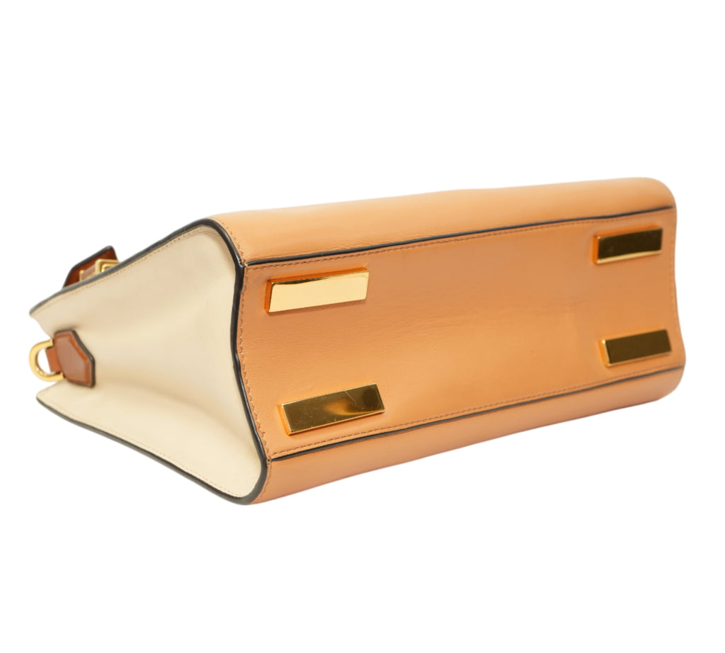 Smooth Peanut Casey Small Leather Satchel