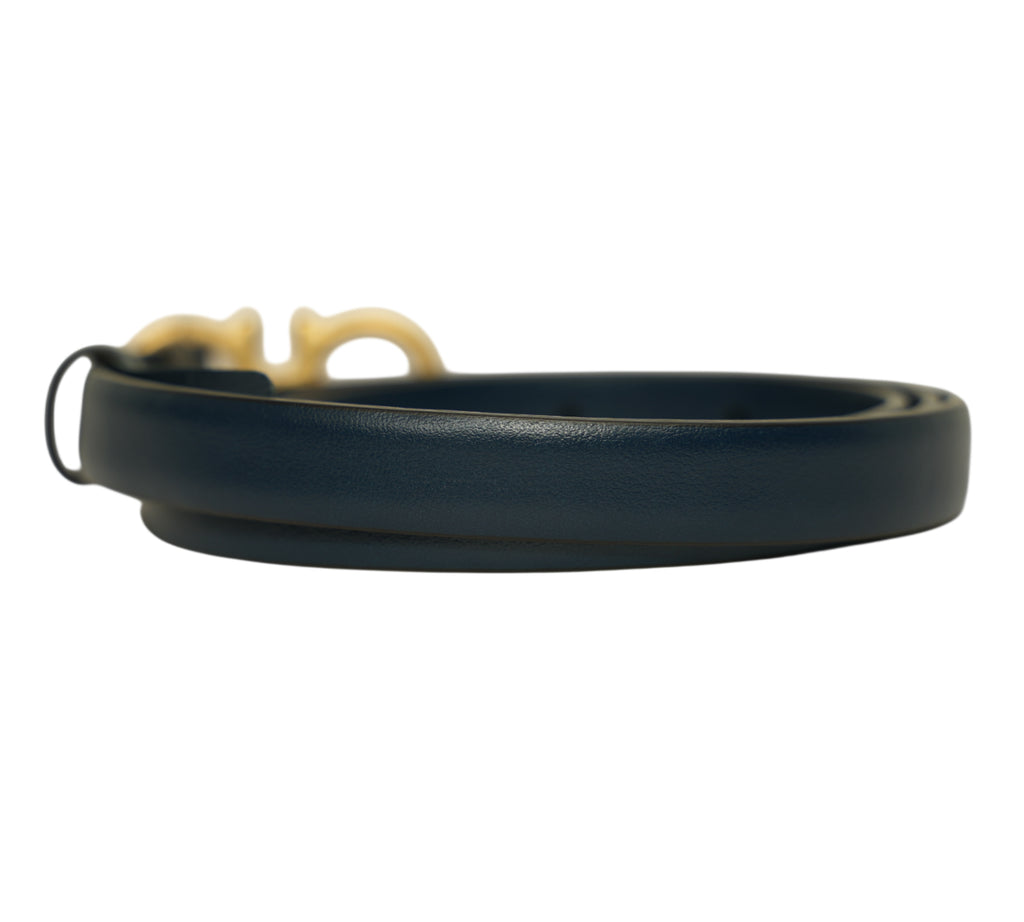 Navy Blue Reversible & Adjustable Gancini Belt Size - 85 Cm