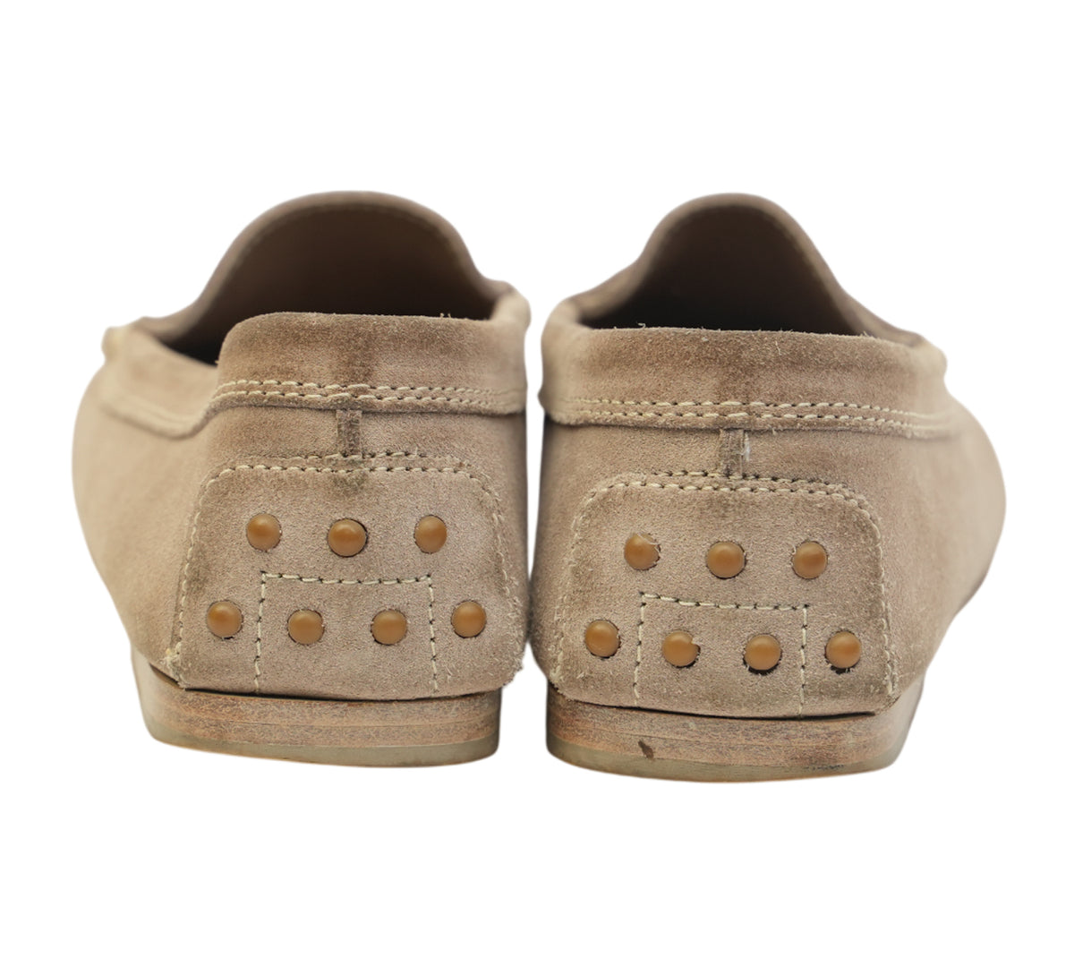 Tods  Taupe Gommino Suede Driving Loafers Size 34.5 - Eur