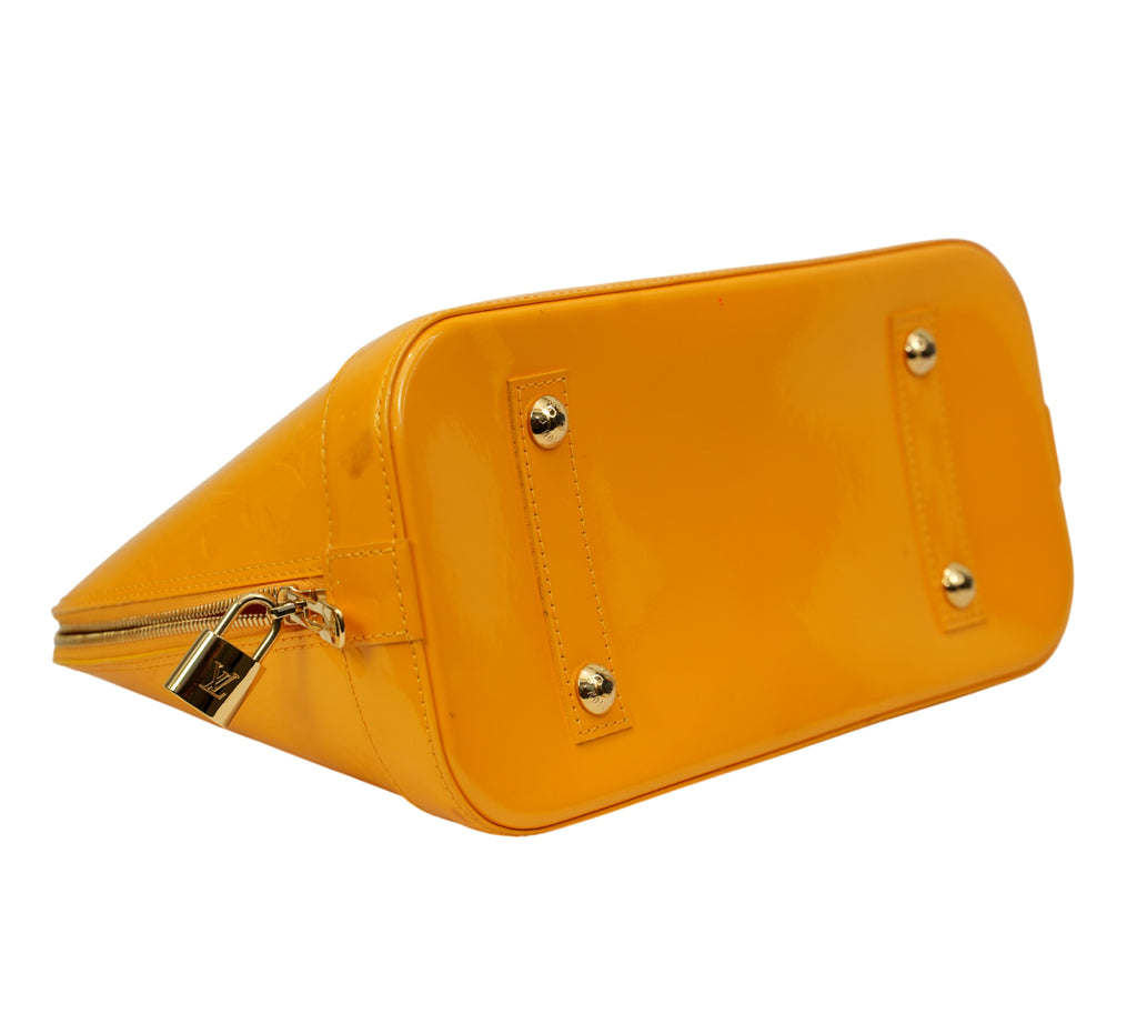 Giallo Monogram Vernis Alma PM Bag