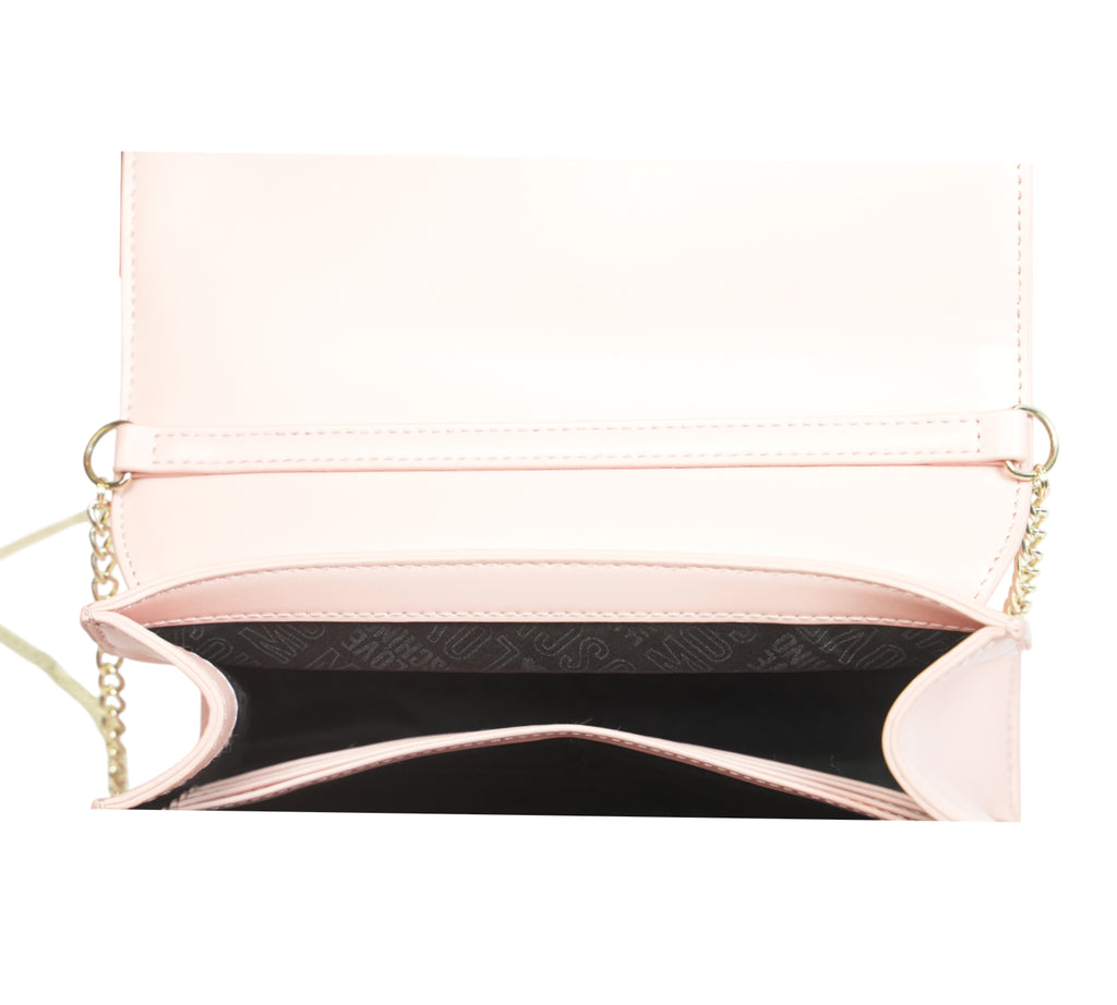 Pink Mock Croc Heart Logo Sling