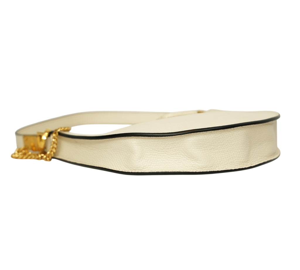 Light Ivory Mini VLogo Signature Hobo Bag