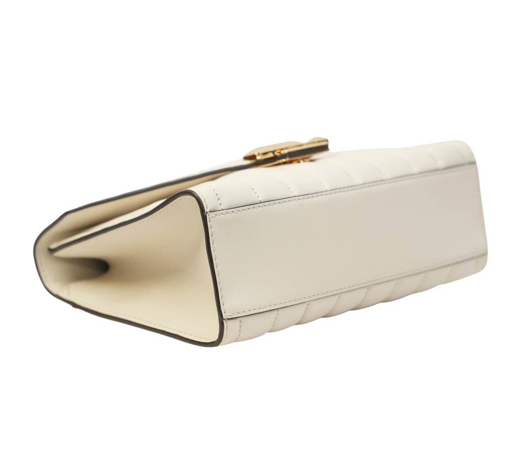 Optic White Whitney Medium Quilted Leather Shoulder Bag