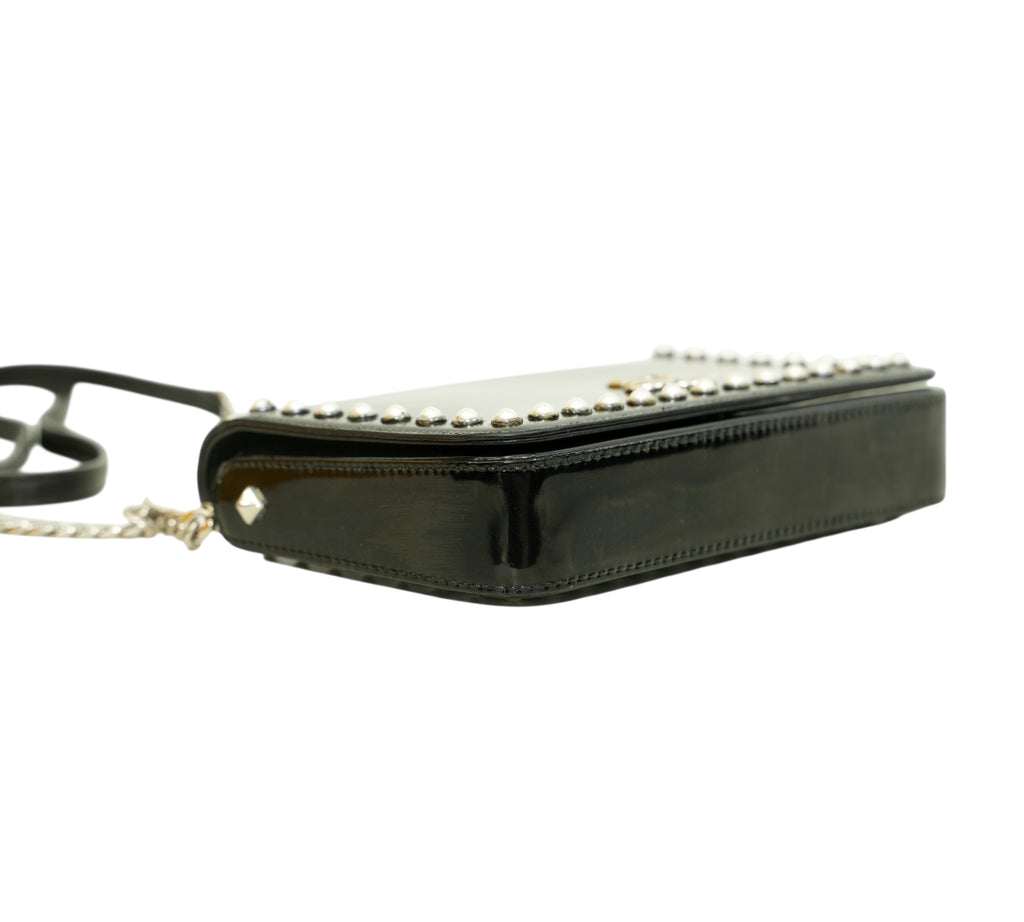 Black Varenne Leather & Pearl Clutch Bag