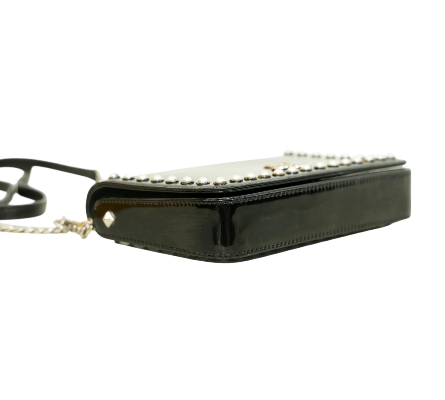 Black Varenne Leather & Pearl Clutch Bag
