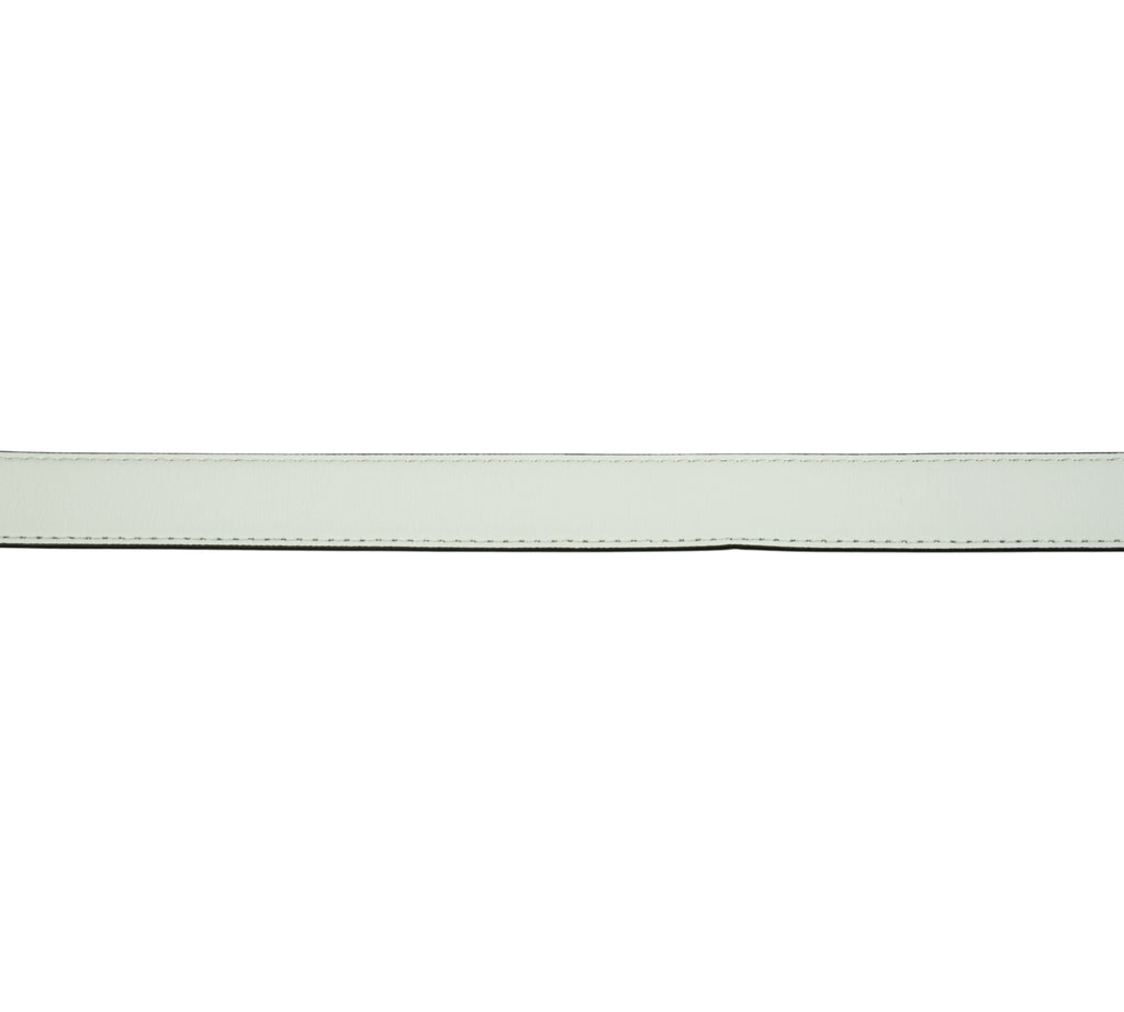 White K/Block Leather Belt Size - 85 Cm