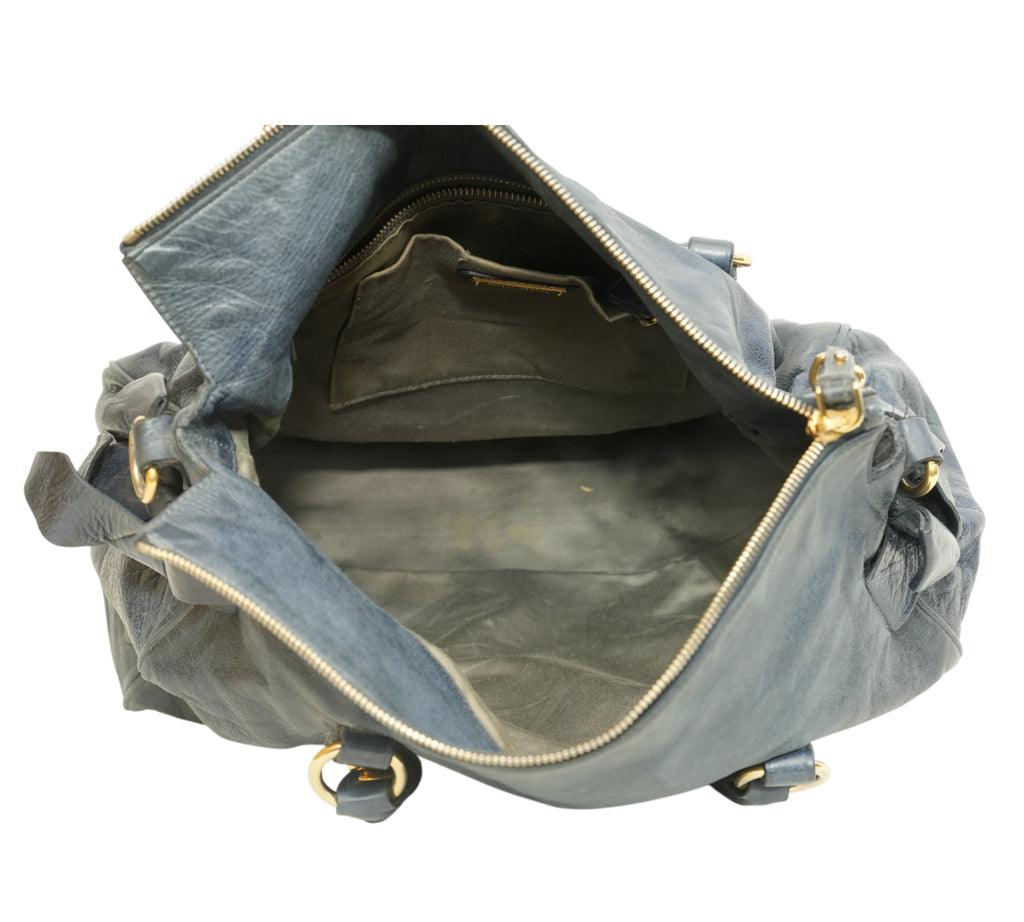 Vitello Lux Bow Satchel Bag