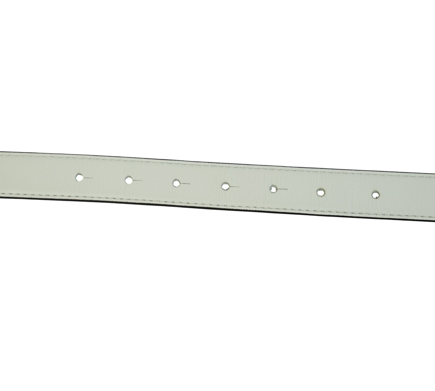 White K/Block Leather Belt Size - 85 Cm